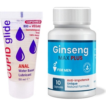 Ginseng Max Plus 10 капсули за потенция + Анален лубрикант Cupid Glide Anal Bio Vegan 50ml