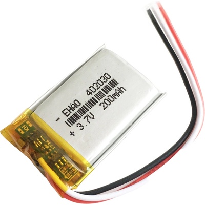 Li-Pol batéria 200mAh, 3.7V, 402030, 3 vodiče