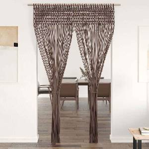 Pure Line Home Памучно перде макраме в цвят таупе за тръбен корниз, 140 x 240 см - zalegloto - 74,91 лв