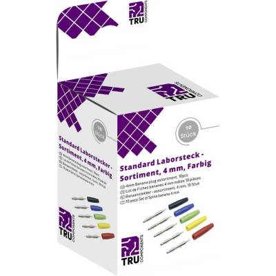 TRU COMPONENTS sada laboratórnych zástček zástrčka, rovná čierna, červená, modrá, žltá, zelená 10 dielov