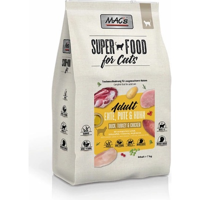 MAC's Adult Cat Kachna Krůta Kuře suché krmivo pro kočky bez obilovin 7 kg