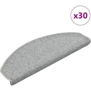 vidaXL Изтривалки за стълби, 30 бр. , 65x24x4 см, светлосиви, полукръгли, големи (B.V.)