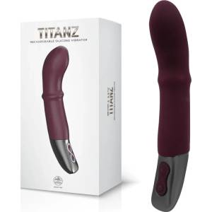  Накланящ се вибратор с движещ се пръстен, 20см. - Titanz Vibrator Rubine (NMC0002483)
