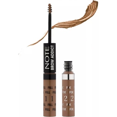 Note Cosmetique Brow Addict Tint and Shaping Gel gel pro úpravu obočí 01 Dark Blonde 2 x 5 ml