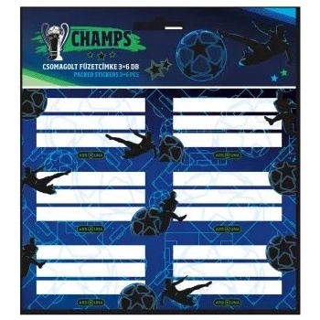 Ars Una Champs: Етикети за тетрадки - 3 x 6 бр
