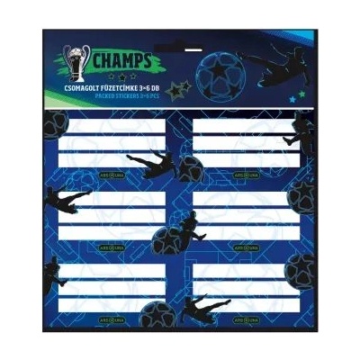 Ars Una Champs: Етикети за тетрадки - 3 x 6 бр