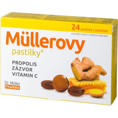 Dr. Muller Pharma Müllerovy pastilky s propolisem a zázvorem 24 pastilek