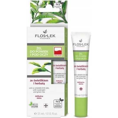 FlosLek Pharma Eye Care gél na očné okolie s očiankou a zeleným čajom 15 ml