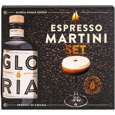 Gloria Espresso Martini Set 23,27% 0,5 l (dárkové balení koktejlová sada)