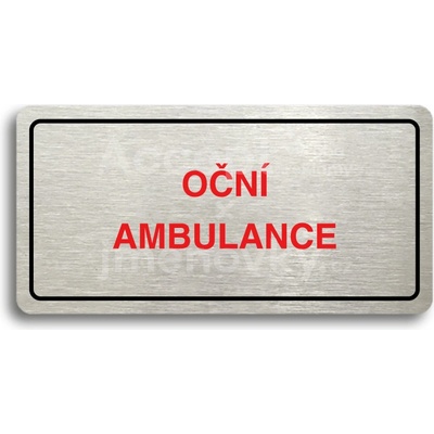 ACCEPT Piktogram OČNÍ AMBULANCE - stříbrná tabulka - barevný tisk