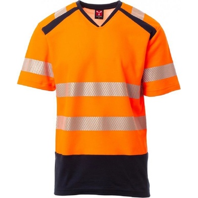 Payper WAY Reflexné tričko Fluorescent orange-Navy blue XXL