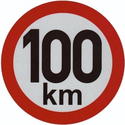 Samolepka konstrukční rychlosti 100 km, reflexní, průměr 15 cm