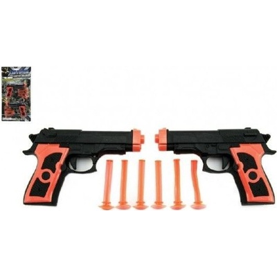 Teddies pistole 2 ks na přísavky plast 15 cm na kartě