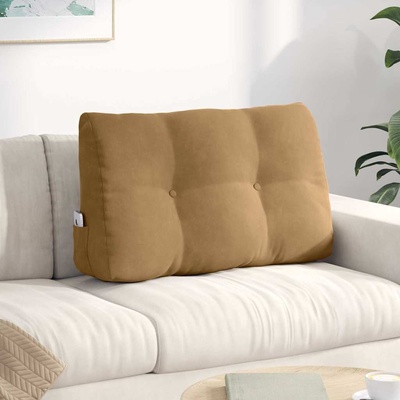 vidaXL Възглавница за гръб Кафяво 80 x 24 x 50 см Кадифе (42014437)