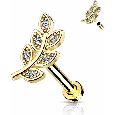 S4U Zlacený piercing do brady větvička LB1098-1206