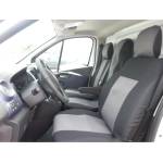  Премиум / лукс калъфи тапицерия за предни седалки за Opel Vivaro 2014+ / Renault Traffic, сиви