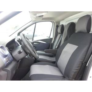  Премиум / лукс калъфи тапицерия за предни седалки за Opel Vivaro 2014+ / Renault Traffic, сиви