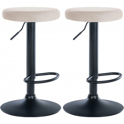 Design-Shop Ponte zamat Krémová / čierny rám 2 ks
