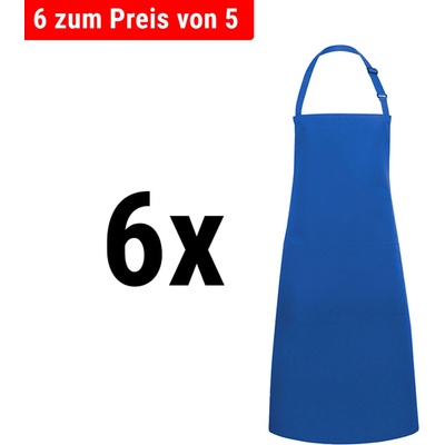 G.Gastro 6 Kusů Karlowsky Zástěra s laclem a kapsou Basic modrá D9785852
