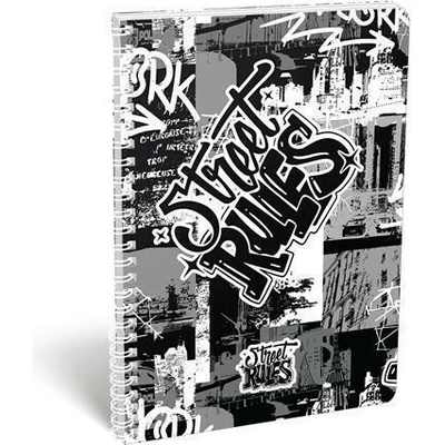 LIZZYSULI Spirálový sešit Street Rules A4 čtverečkovaný