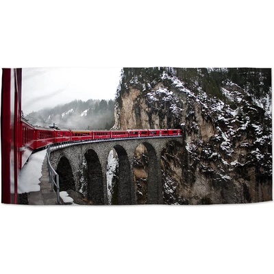 Sablio Ručník s potiskem Vlak na mostě 2 50 x 100 cm