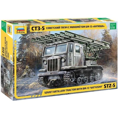 Zvezda Model kit military 3700 STZ 5 with BM 13 KATYUSHA1:35