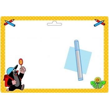 Stíratelná tabulka Krtek žlutá