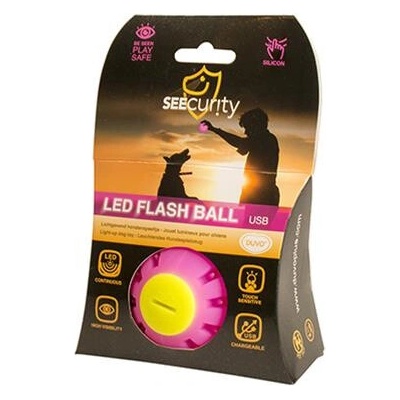 Duvo+ Lopta ľad silikónová svietiaca 10 cm ružová