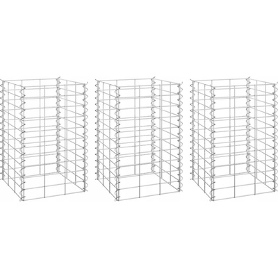 zahrada-XL Gabionové vyvýšené záhony 3 ks 30 x 30 x 50 cm železo