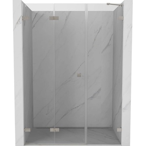 Mexen Lunar-F лява сгъваема душ врата 150 см, прозрачна, с четкан никел (836S-150-050-97-00-L)