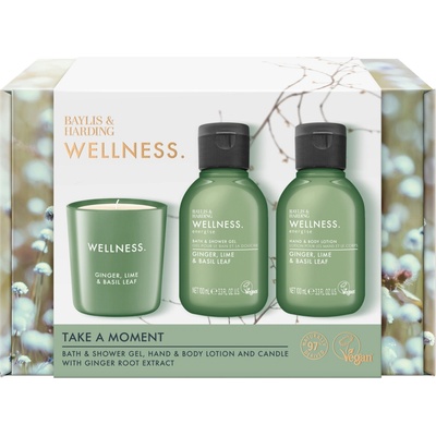 Baylis & Harding Wellness. sprchový gél 100 ml + telové mlieko 100 ml + vonná sviečka 60 g