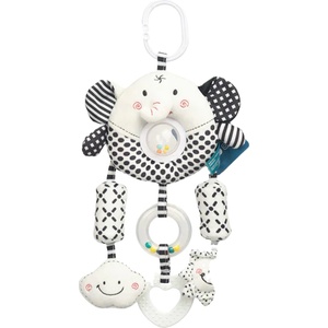 Sensillo Играчка за количка Sensillo - Слонче, черно-бяла (SILLOZ-0341)
