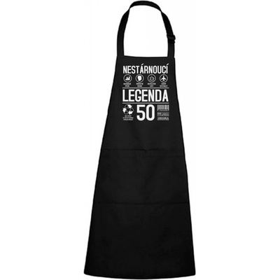 Dobrý Triko Zástěra s potiskem Nestárnoucí legenda 50 let Černá