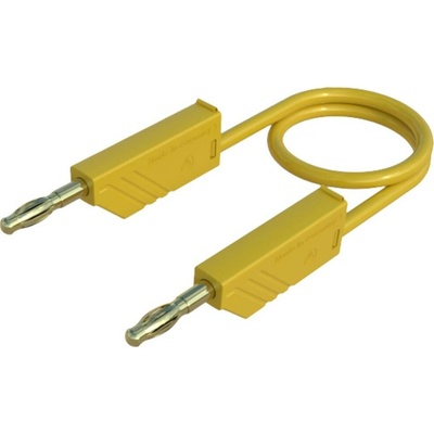 4mm PVC-test lead, on both sides stackable plugs - Au, 2,5mm², 100 cm