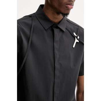 Heliot emil Риза Heliot Emil в черно със стандартна кройка с класическа яка SS25_M_05_042_BLK01_CO (SS25.M.05.042.BLK01.CO)