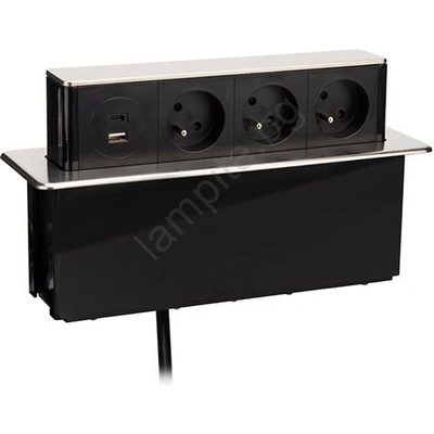 Solight PP126C-PD20 - Колона с контакти за монтаж на плот на бюро 3x230V + USB-A + USB-C (SL1660)