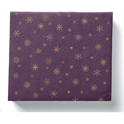 Procos Vianočné papierové obrúsky fialové 33x33cm 3 vrstvové