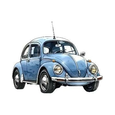 Nažehlovací obrázek - modrý fiat (22,0 x 18,4 cm)