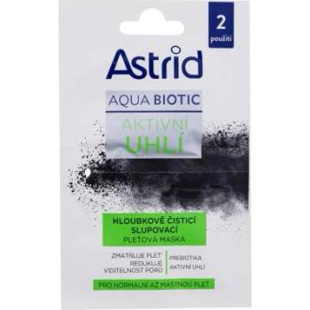 Astrid Aqua Biotic Active Charcoal Cleansing Mask дълбоко почистваща маска с активен въглен 2x8 ml за жени