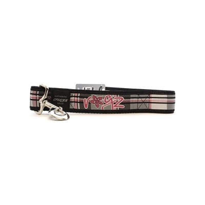 Rogz Floral Tartan XXL - Повод за кучета , 40мм / 50 см. черно-кафяв