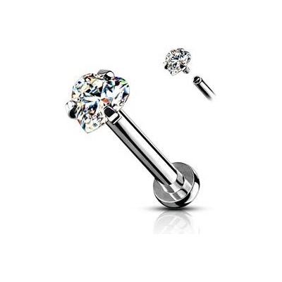 Šperky4U piercing do brady labreta cartilge čirá LB1095C-1206