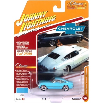 Johnny Lightning Chevrolet Corvair Concept světlá modrá 1954 1:64
