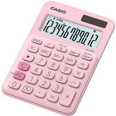 CASIO Casio Kalkulačka MS 20 UC, růžová, stolní, 12 místný displej, 83250