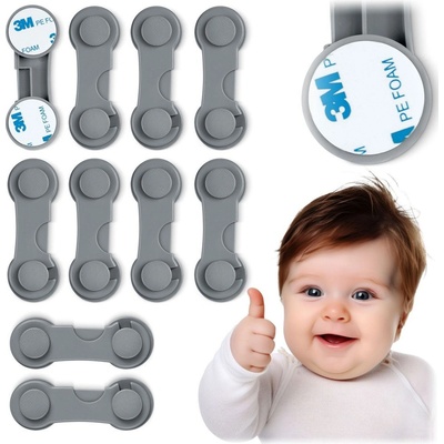 Ricokids bezpečnostní zařízení pro otevírání skříněk 798301 10 ks šedá