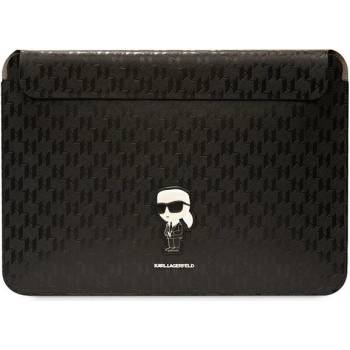 KARL LAGERFELD Karl Lagerfeld Saffiano Monogram Ikonik калъф за лаптоп, 14", черен