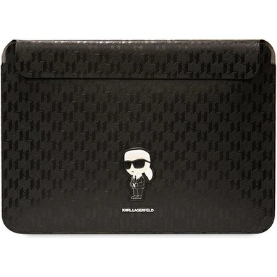 KARL LAGERFELD Karl Lagerfeld Saffiano Monogram Ikonik калъф за лаптоп, 14", черен
