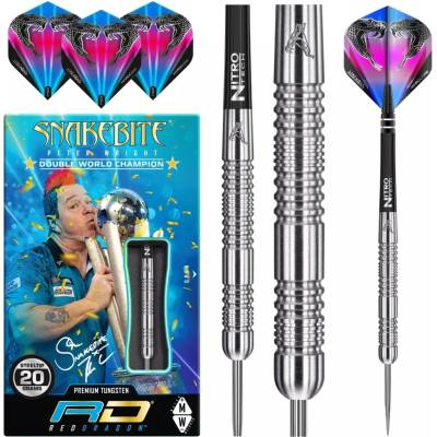 Šípky Red Dragon steel Peter Wright Snakebite Euro11, 20g, 85% wolfram