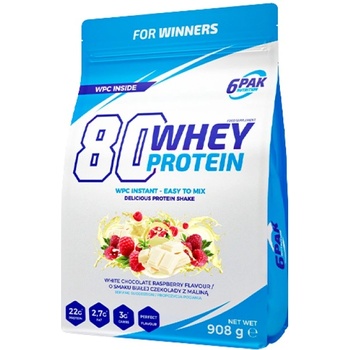 Image 1 of 6PAK Nutrition 80 Whey Protein | WPC Instant [908 грама] Бял шоколад с малини