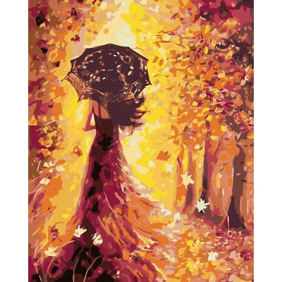 zuty Malování podle čísel Žena s deštníkem 40 x 50 cm bez rámu a bez vypnutí plátna
