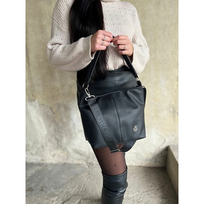 Grosso Čierna kabelka na rameno/crossbody
